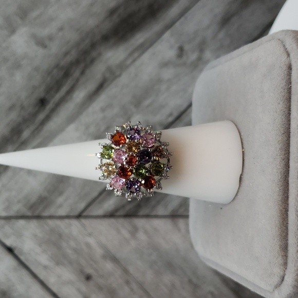 Flower Power Big Multi Color Ring - Picture 5 of 6